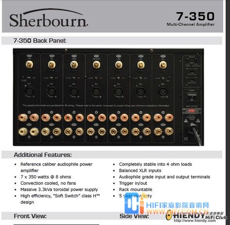 美国Sherbourn发布7-350后级功放 20120229104019483