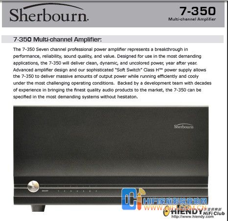 美国Sherbourn发布7-350后级功放 20120229104019664