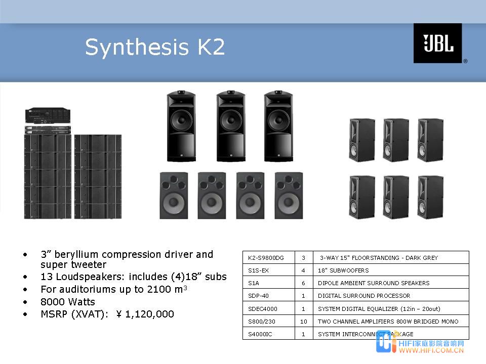 JBL 极品 Synthesis K2 9.4套装 JBL 极品K2